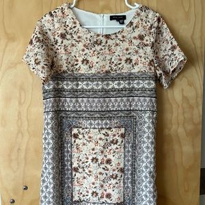 Floral Print Pale Mini Dress